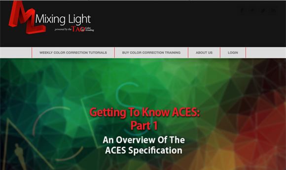 Mixing Light offers free ACES online tutorials