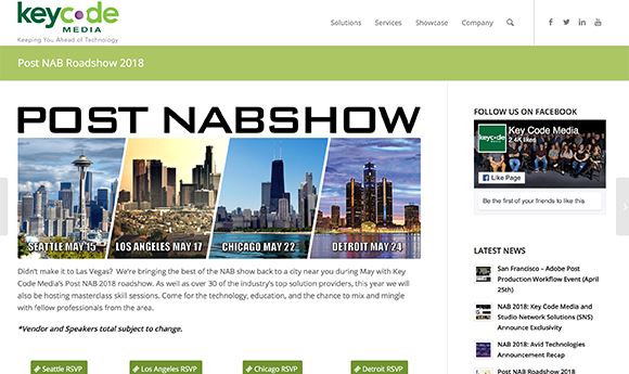 Key Code Media announces 'Post NAB' roadshow dates