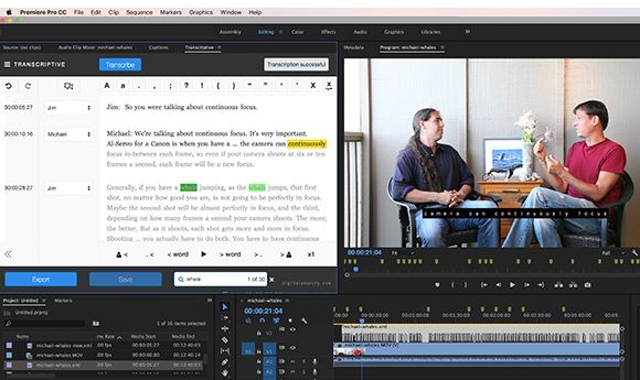 Digital Anarchy plug-in handles transcription within Premiere Pro