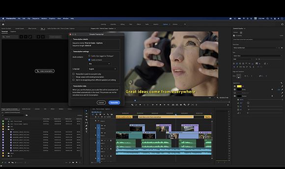 Adobe brings 'speech to text' to Premiere 15.4