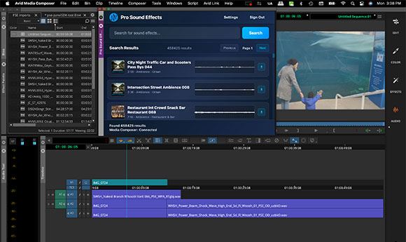 Pro Sound Effects offers native integration with Avid Media Composer