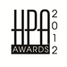 Black HPA Awards 2012 logo with stylized lettering and vertical numbers.