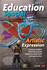 A person stands before a large, colorful mural of a blue octopus on a textured wall.