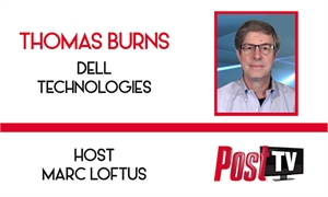 Graphic for Post TV featuring Thomas Burns of Dell Technologies and host Marc Loftus.
