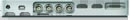 A row of connection ports including audio jacks, USB ports, and a video output on a silver device panel.